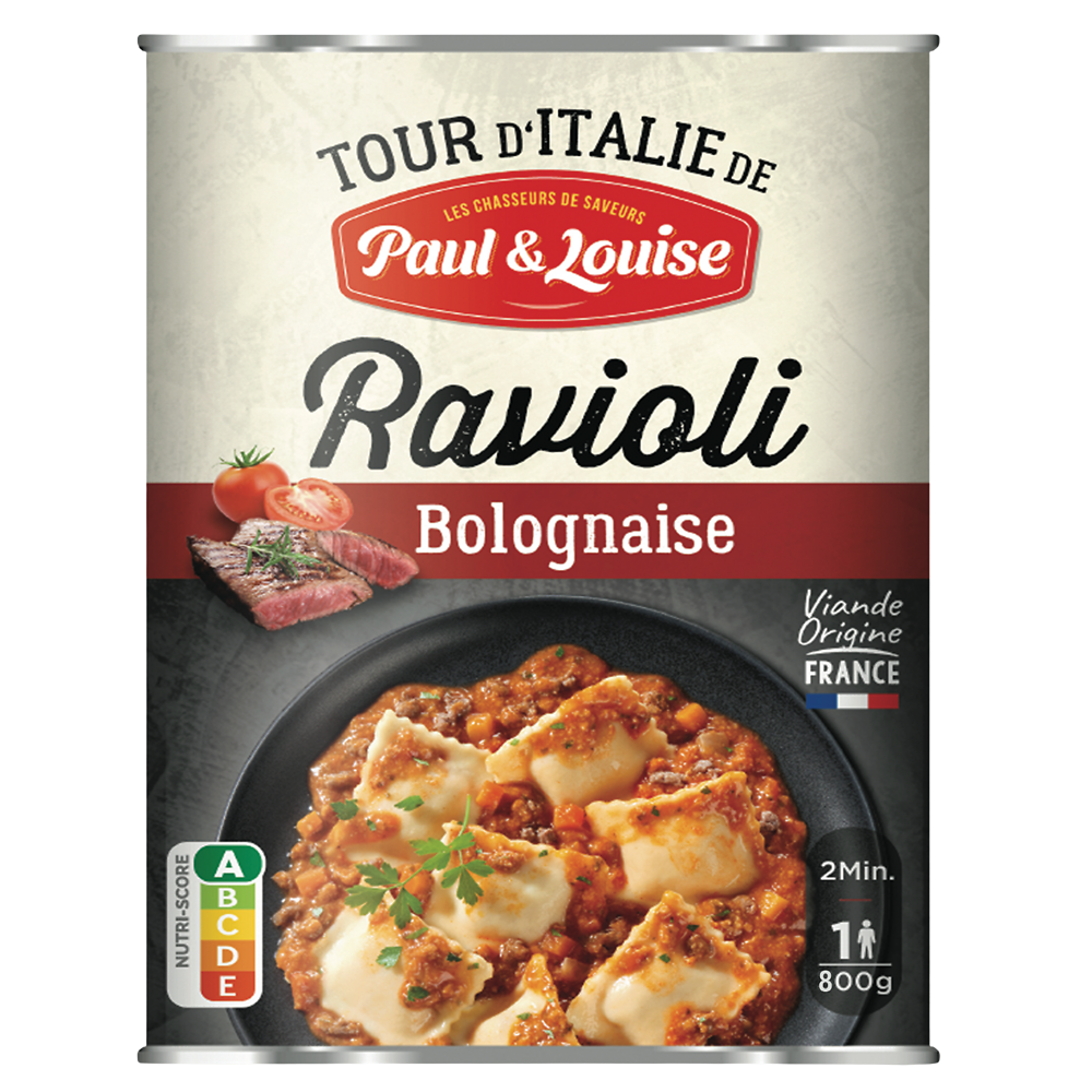 Ravioli à la Bolognaise PAUL ET LOUISE boîte de 800g