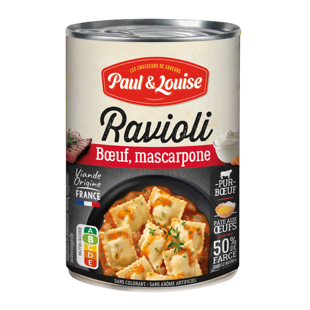 Ravioli Boeuf Mascarpone PAUL ET LOUISE boîte de 400g