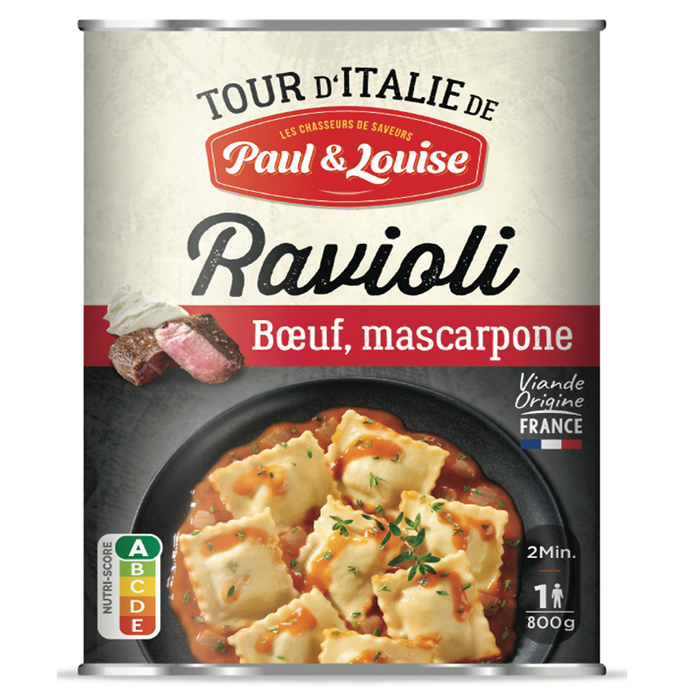 Ravioli Boeuf Mascarpone PAUL ET LOUISE boîte 800g