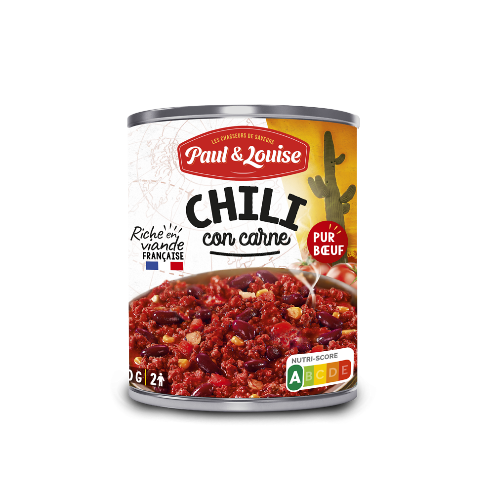 Chili corn carne PAUL & LOUISE boite 800g