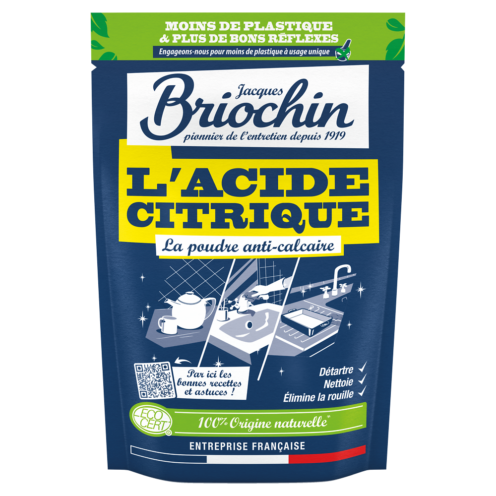 Acide citrique écocert, JACQUES BRIOCHIN, doypack, 450g