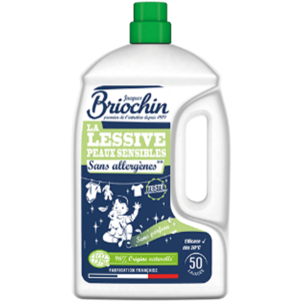 Lessive liquide peaux sensibles écocert BRIOCHIN, 2,27 L