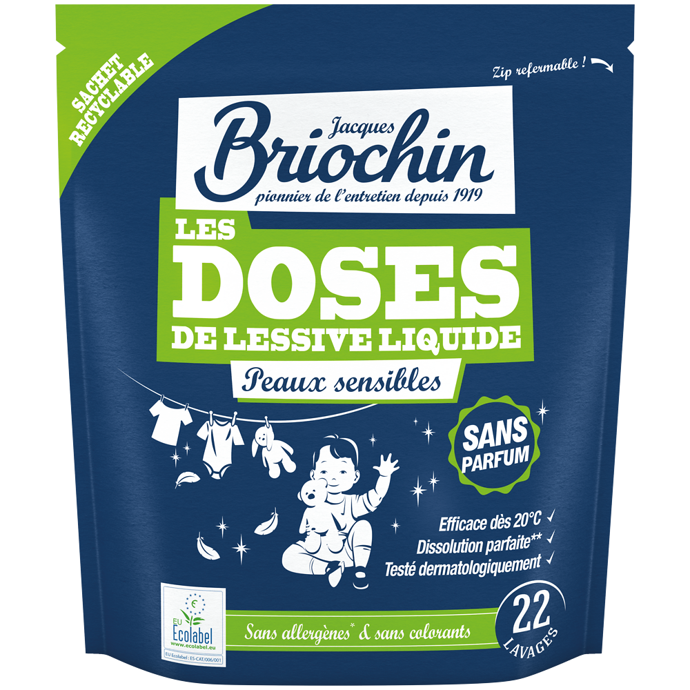 Lessiv liquide sans parfum JACQUES BRIOCHIN x22doses