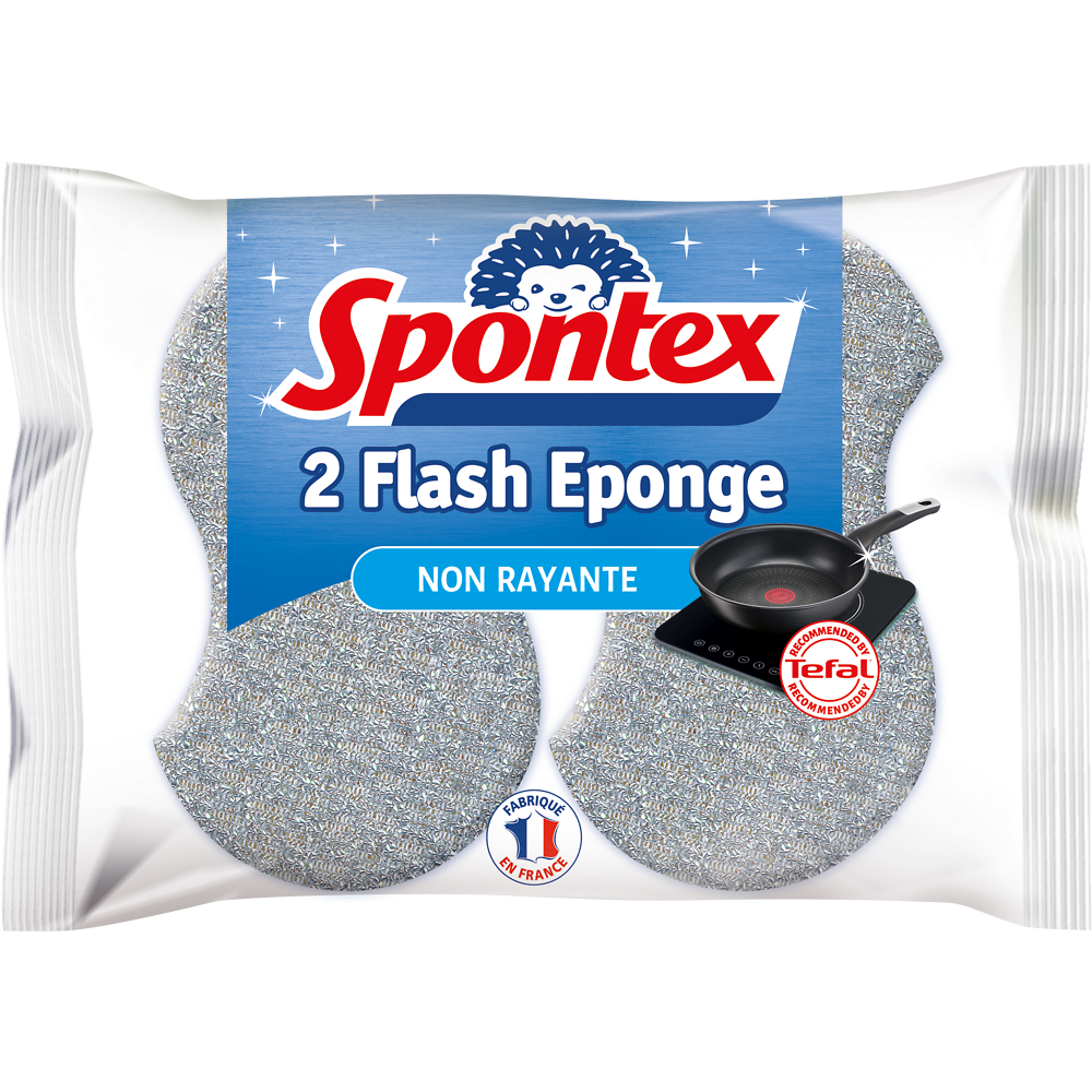 Éponges grattantes non rayantes Flash SPONTEX, x2