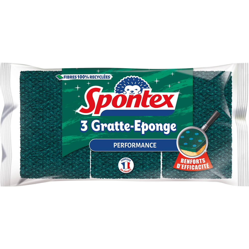 Eponges grattantes gratte-éponge performance SPONTEX, x3