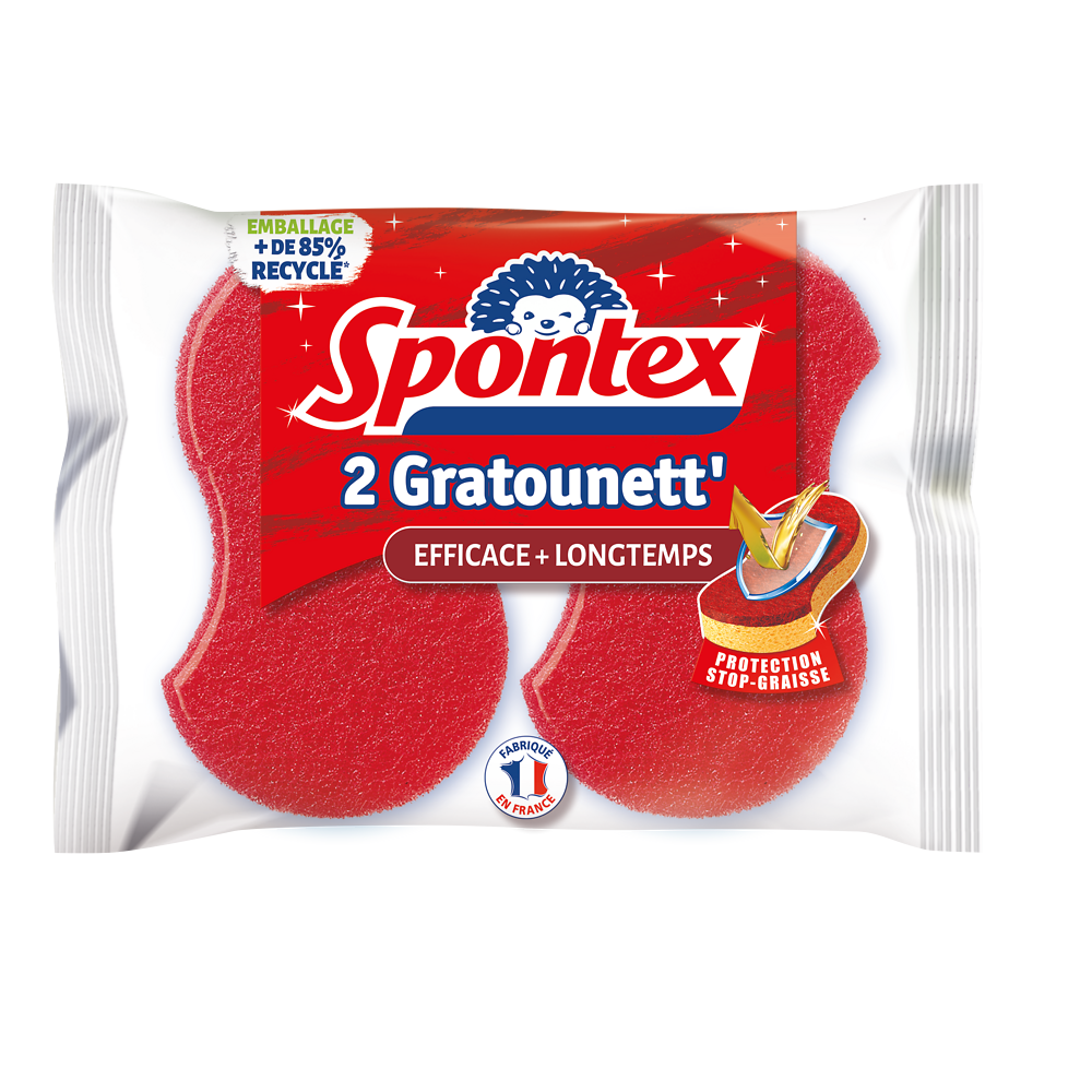 Éponges longue durée Gratounette SPONTEX, x2