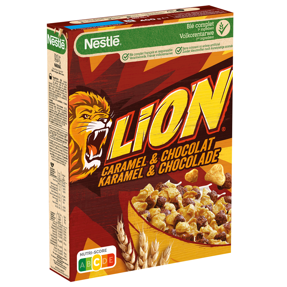 Céréales au caramel et chocolat LION - 400g