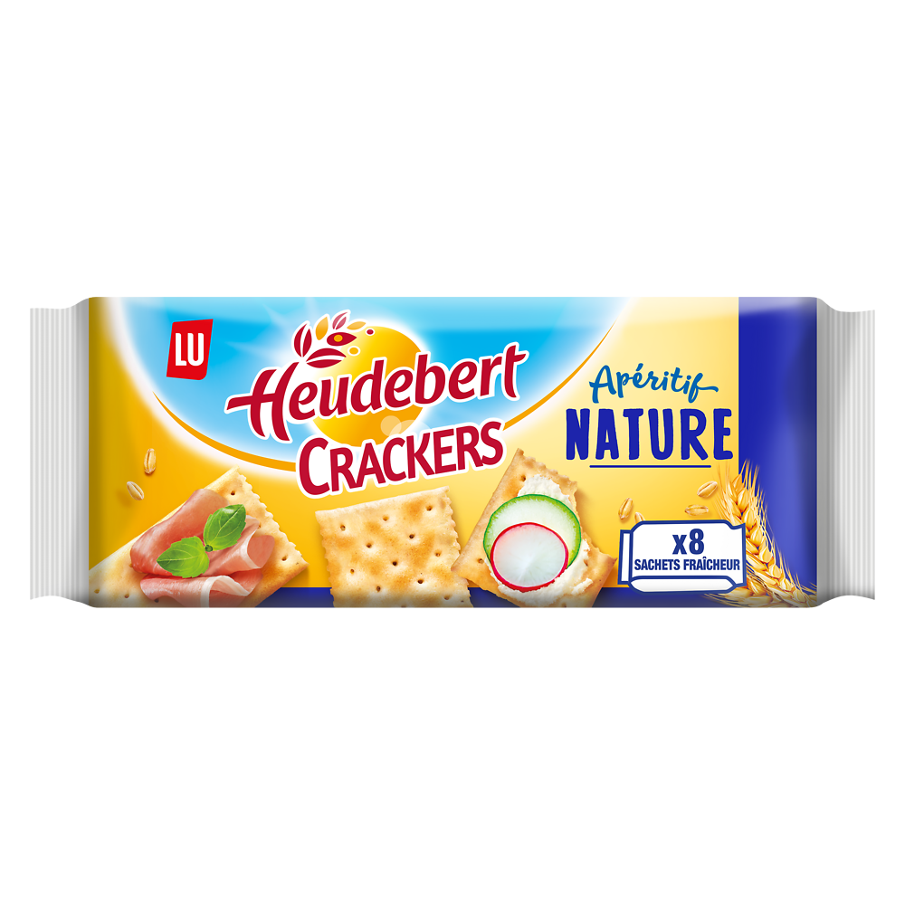 Biscuits apéritifs crackers nature HEUDEBERT - Paquet de 250g