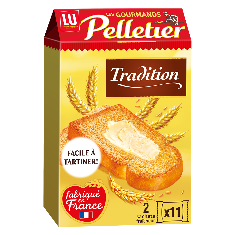 Biscottes Pleine vie Sans sel ajouté PELLETIER - Paquet de 34 tranches- 285g