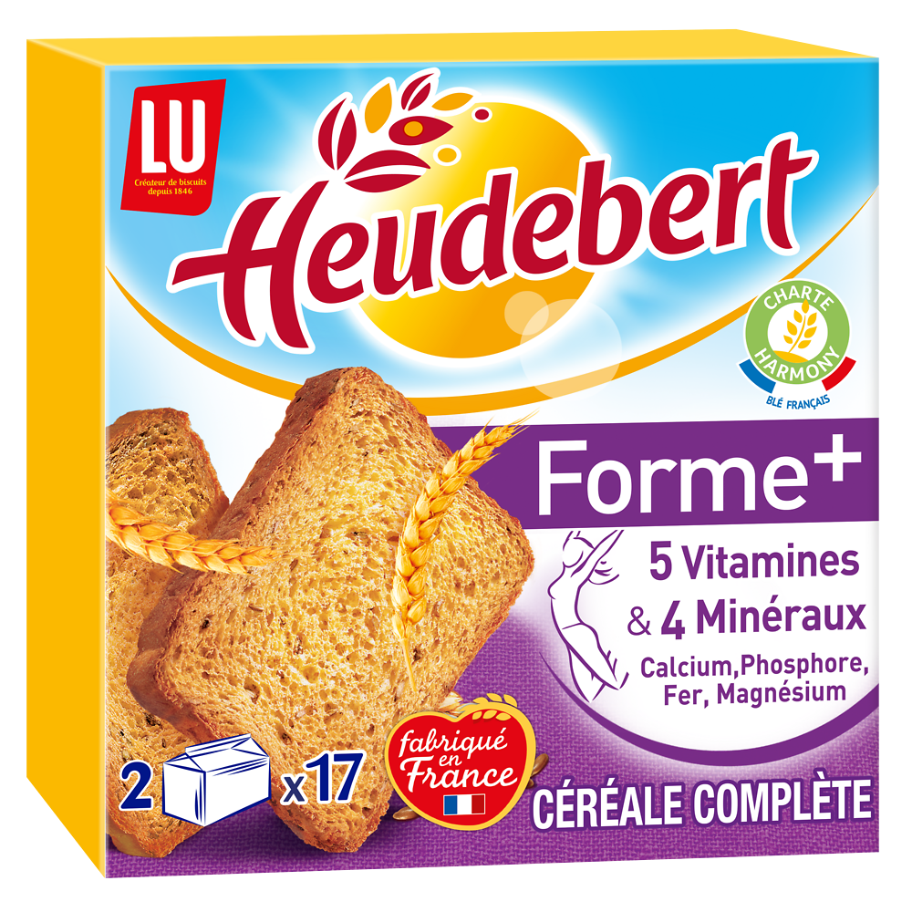 Biscottes Pacte Forme HEUDEBERT - Paquet de 34 tranches - 280g