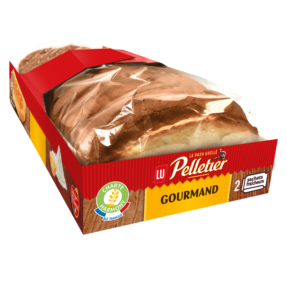 Pain grillé brioché Gourmand Pelletier LU - Boîte de 26 tranches, 300g