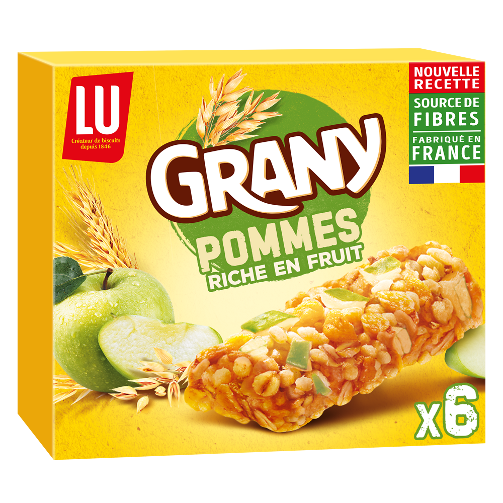 Barres de céréales aux pommes GRANY - Boite de 6 - 125g