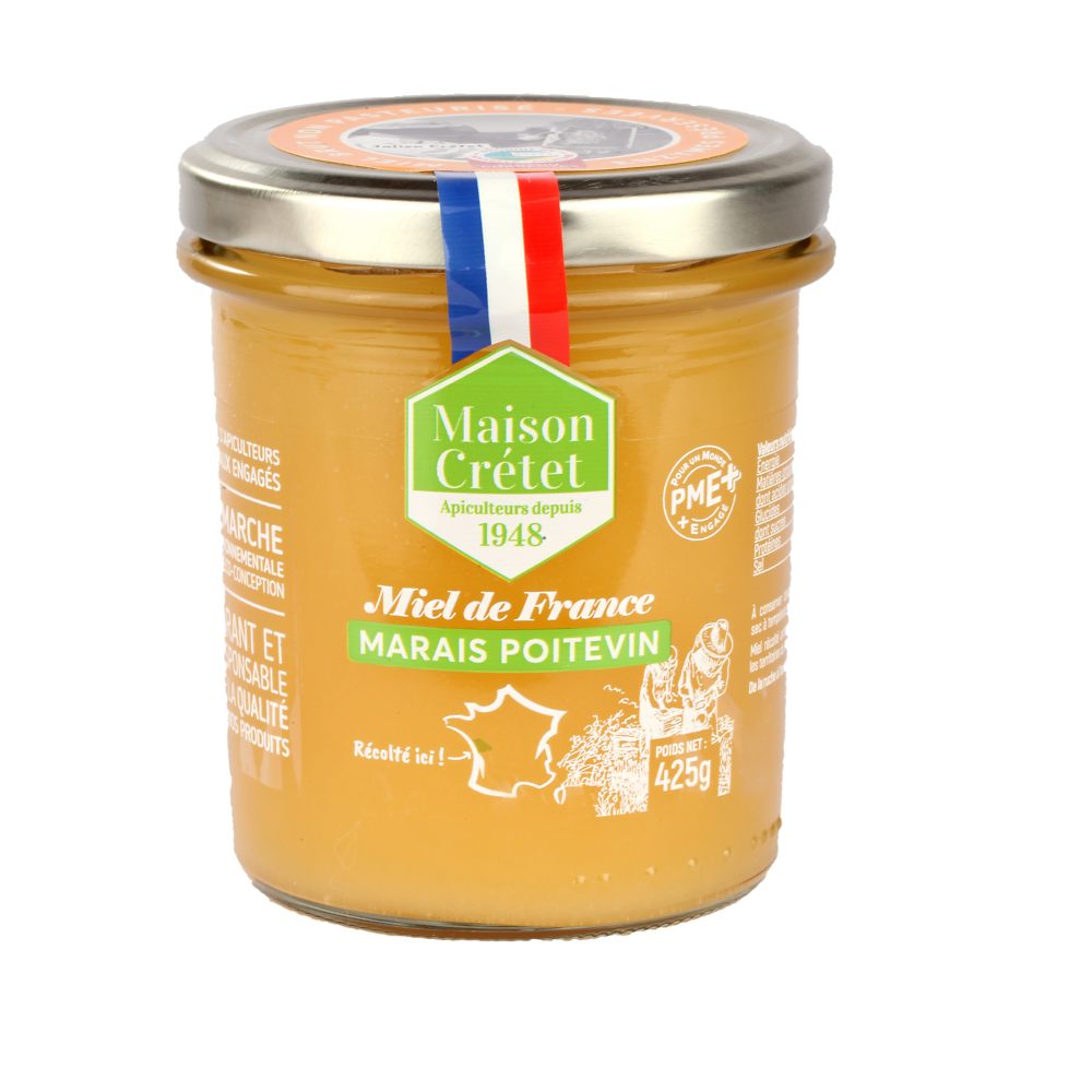 Miel du Marais Poitevin LES RUCHERS DU GUE, pot de 425g