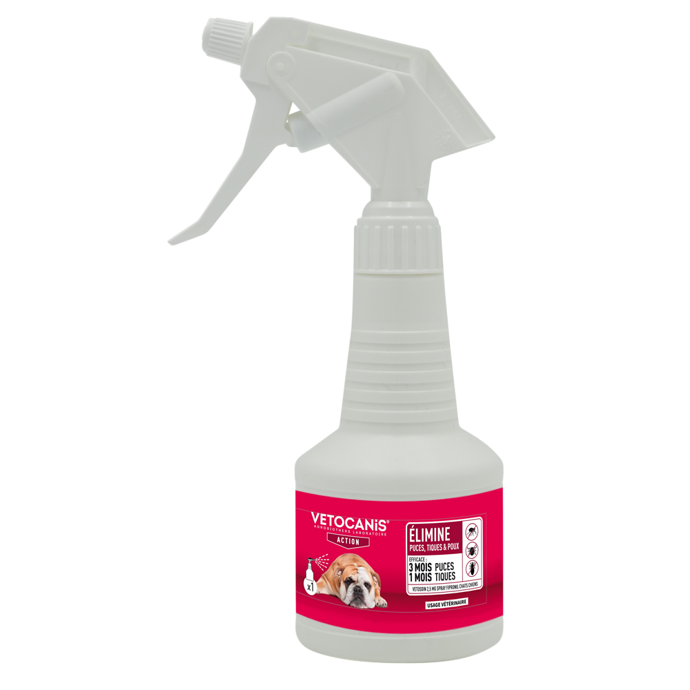 Spray fipronil chats et chiens VETOSOIN, 2,5mg, 250ml