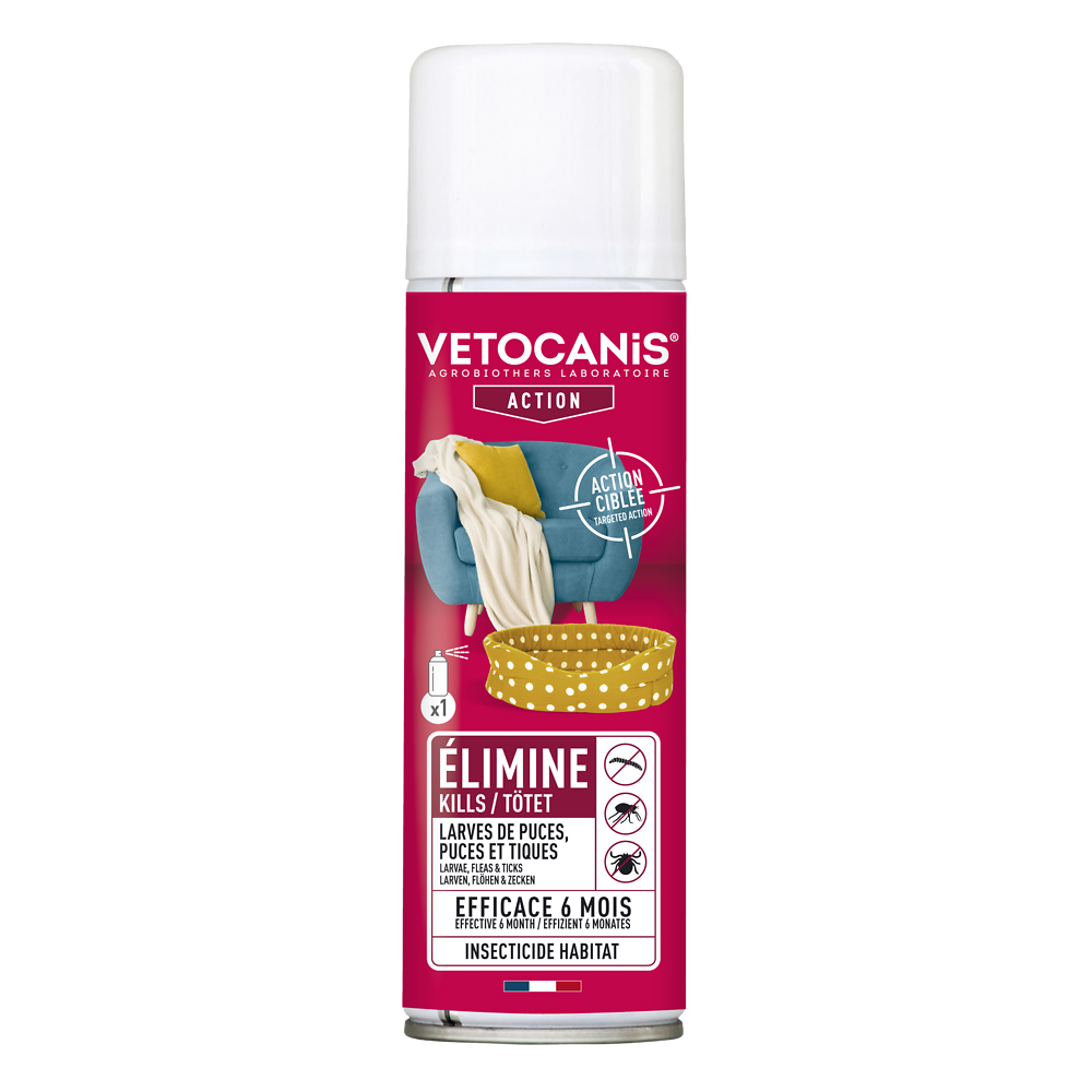 Spray insecticide pour l'habitat VETOCANIS, 250ml