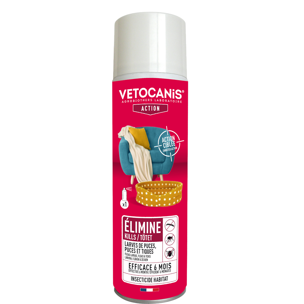 Spray insecticide pour l'habitat, VETOCANIS, 500ml