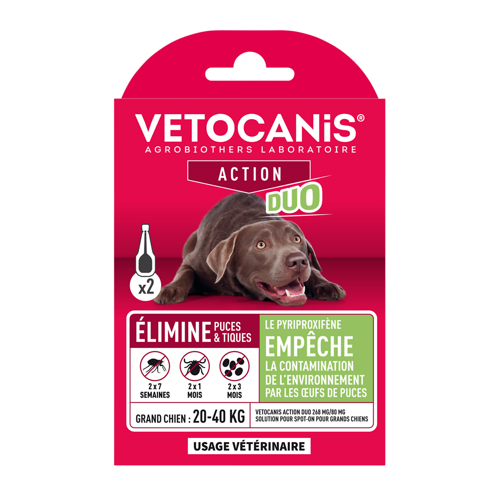 VC solution p/spot on grands chiens VETOCANIS duo 268mg/80mg