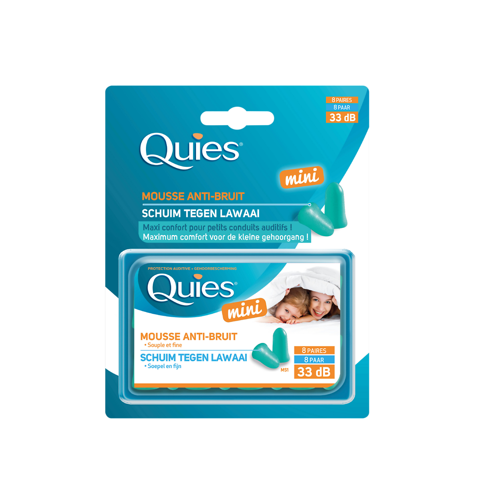 Protection auditive mousse mini QUIES, 8 paires