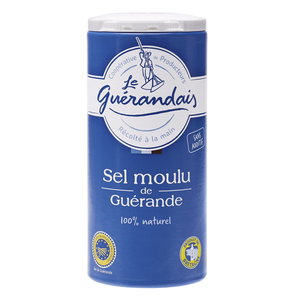 Sel marin moulu de tradition LE GUERANDAIS, boîte verseuse de 250g