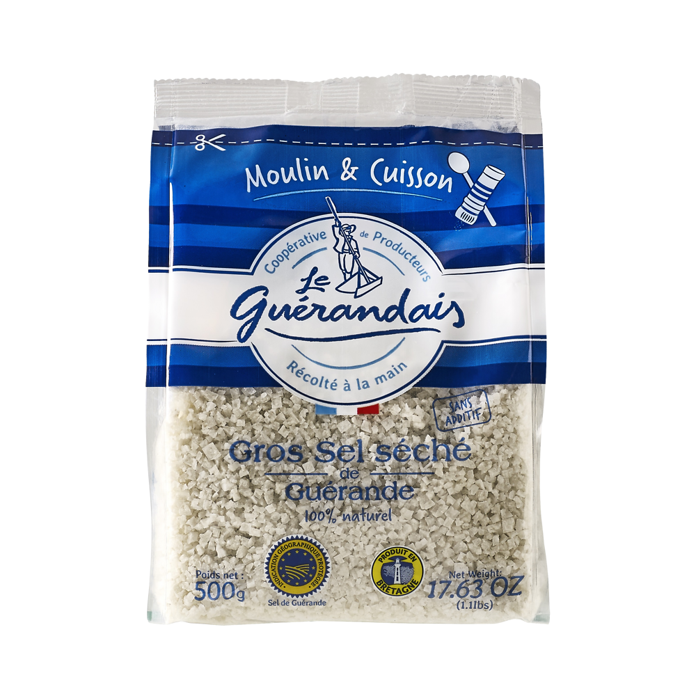 Gros sel de Guérande spécial moulin LE GUERANDAIS, sachet de 500g