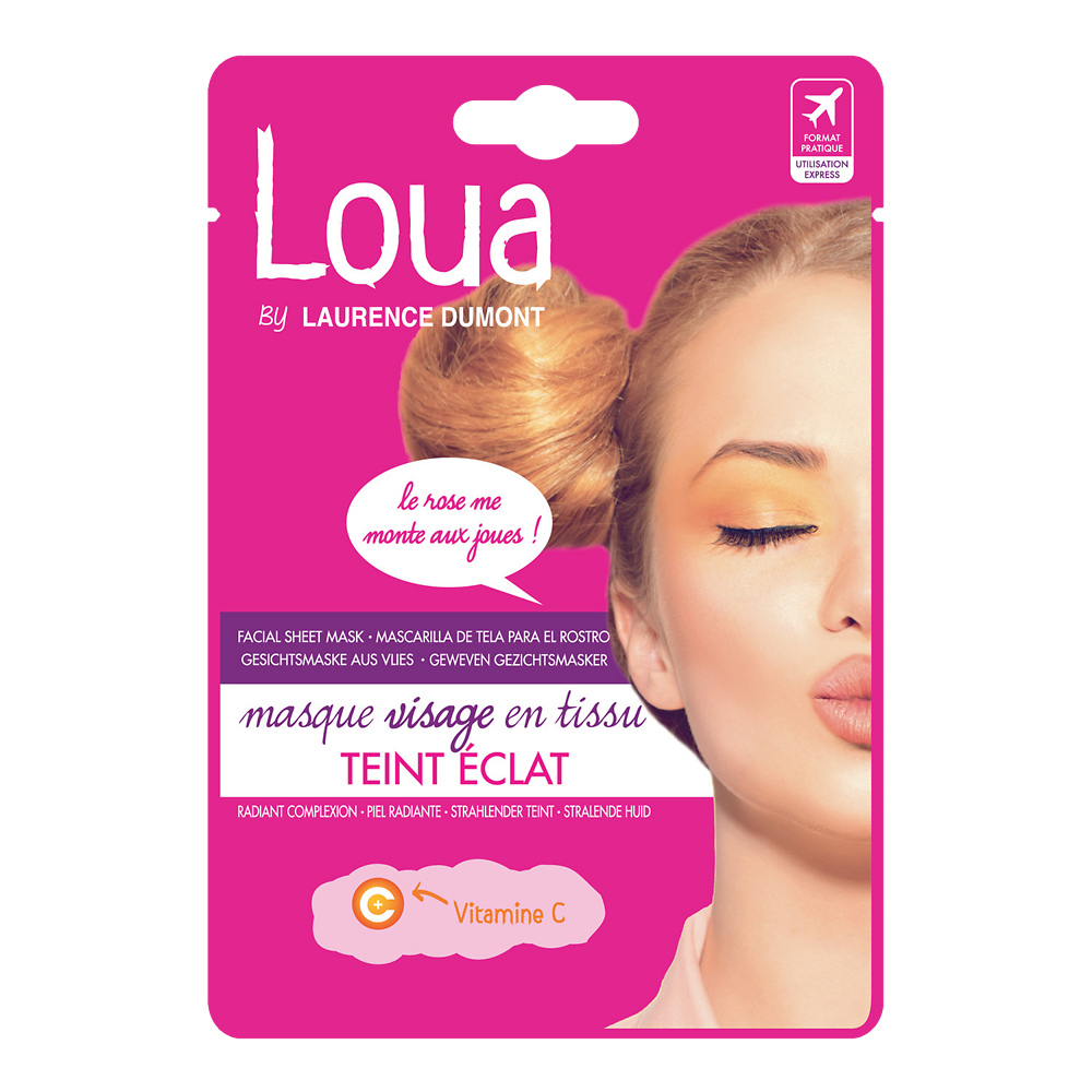 Masque visage en tissu teint éclat LOUA, x1