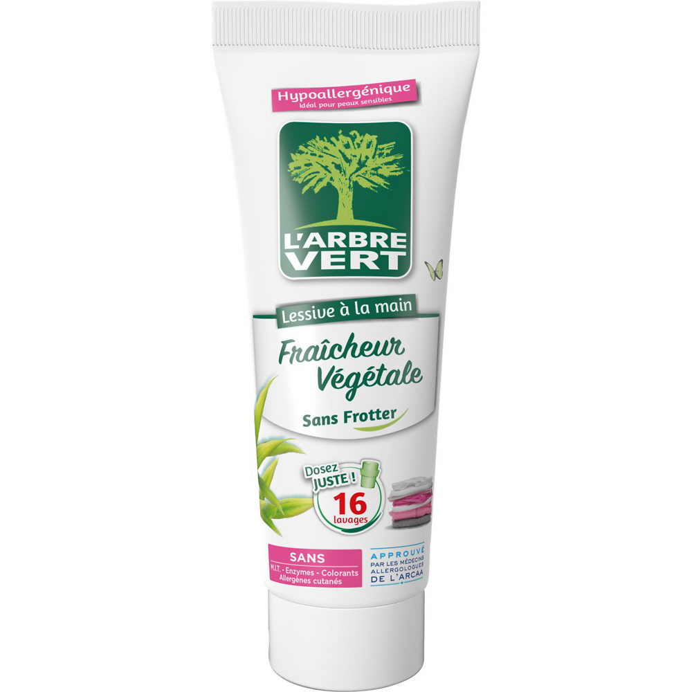 Lessive à la main L'ARBRE VERT, 16 lavages, tube de 250ml