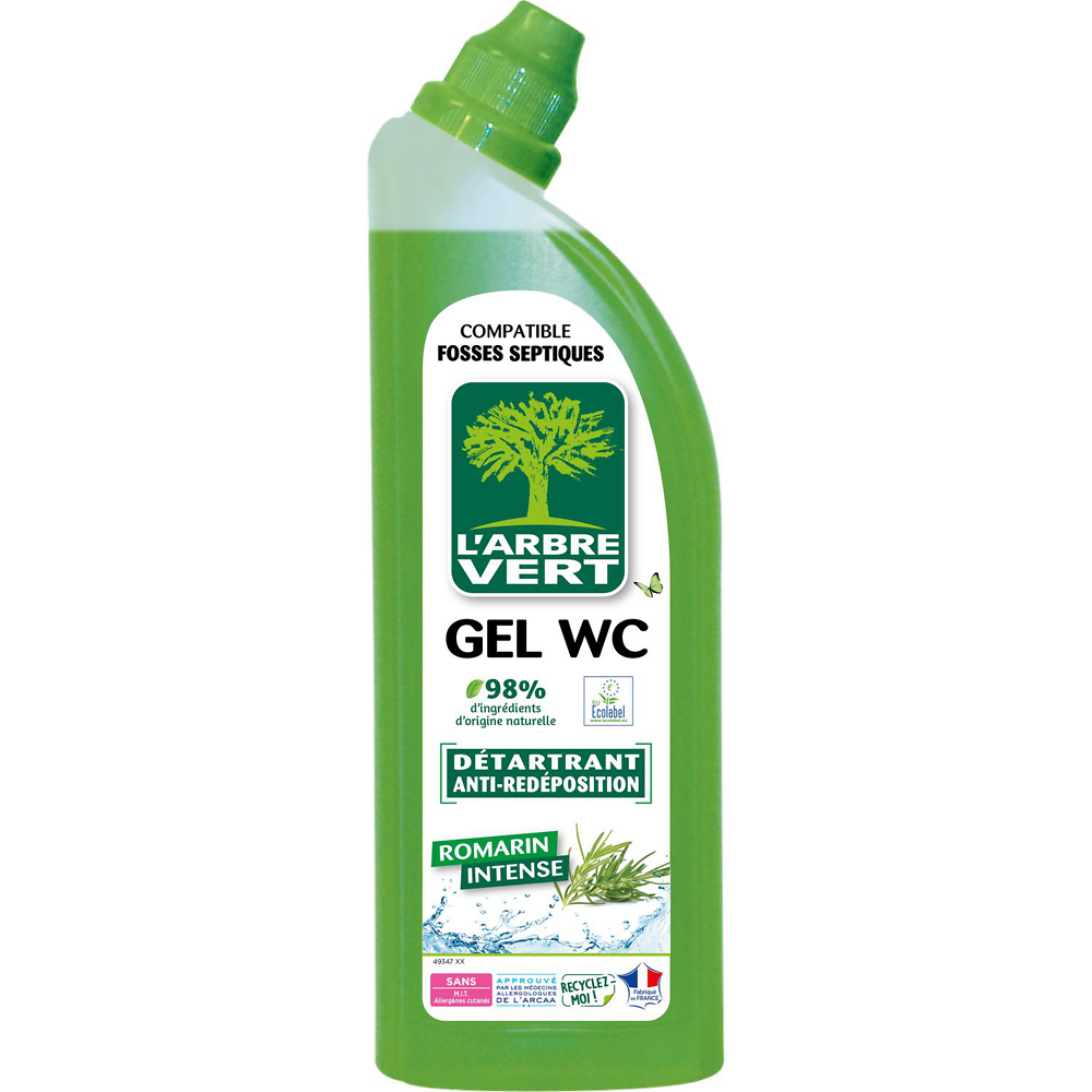 Gel wc romarin intense détartrant L'ARBRE VERT 750ml