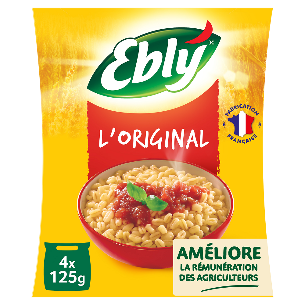 Blé nature précuit cuisson rapide 10mn EBLY 500g (sachets 4x125g)