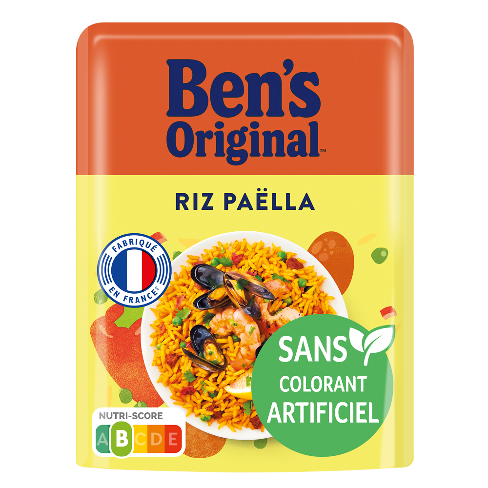 Riz micro-ondable façon Paëlla 2min BEN'S ORIGINAL 220g