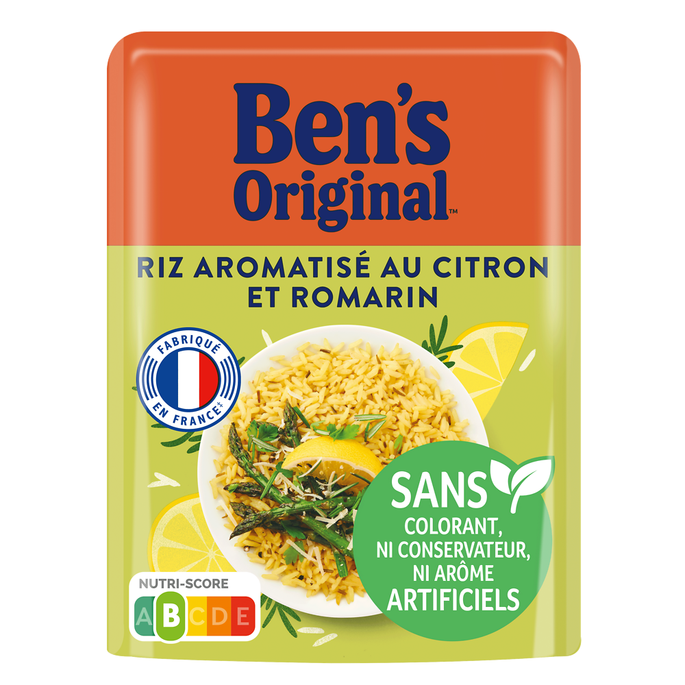 Riz micro-ondable Citron et Romarin 2min BEN'S ORIGINAL 220g