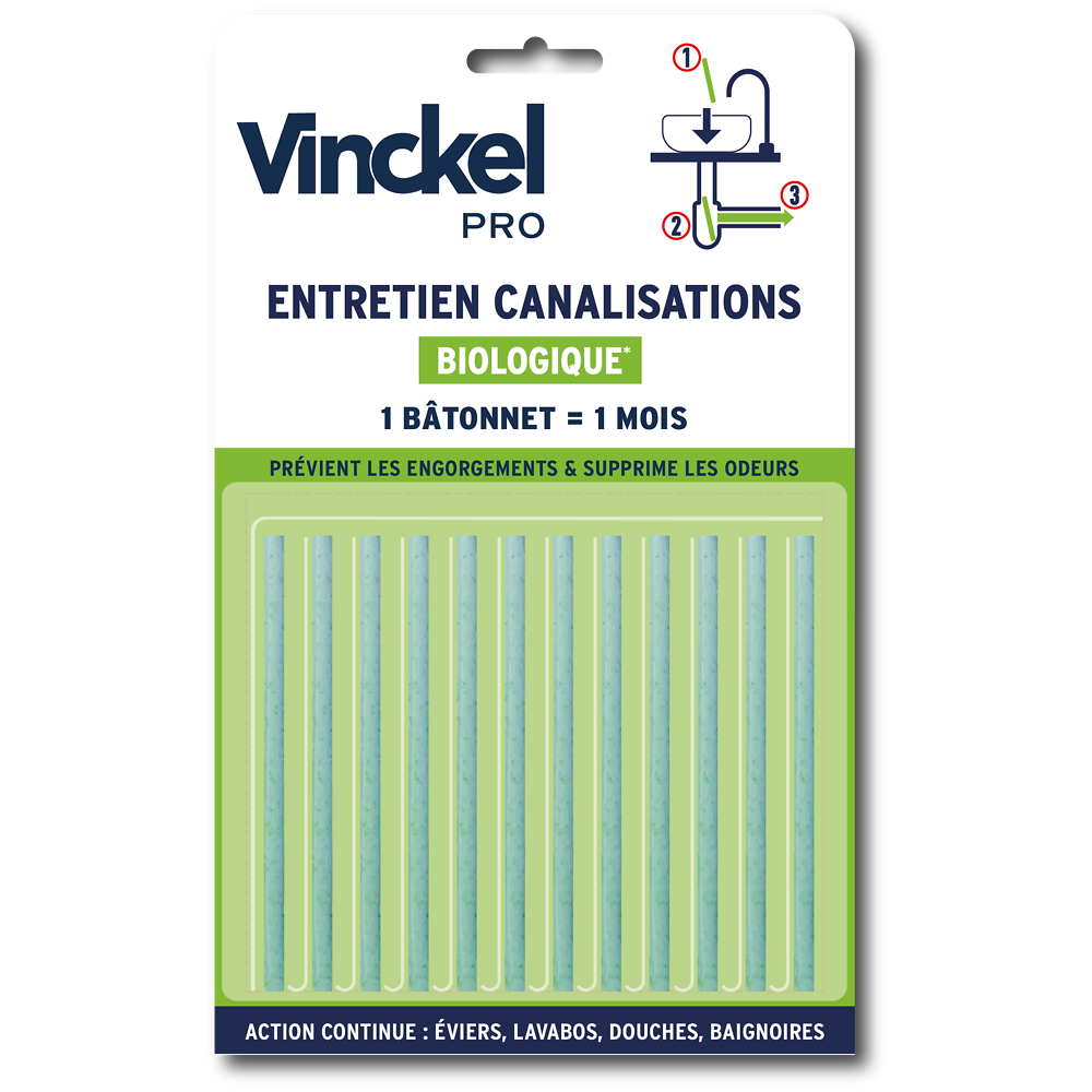 Entretien canalisations VINCKEL, x12 batonnets