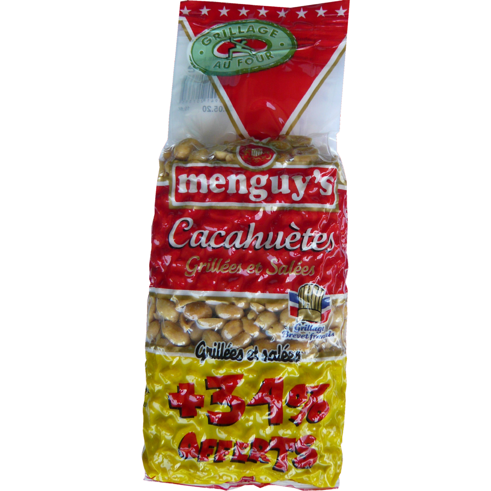 Cacahuètes grillées salées MENGUY'S, 390g+34% offerts