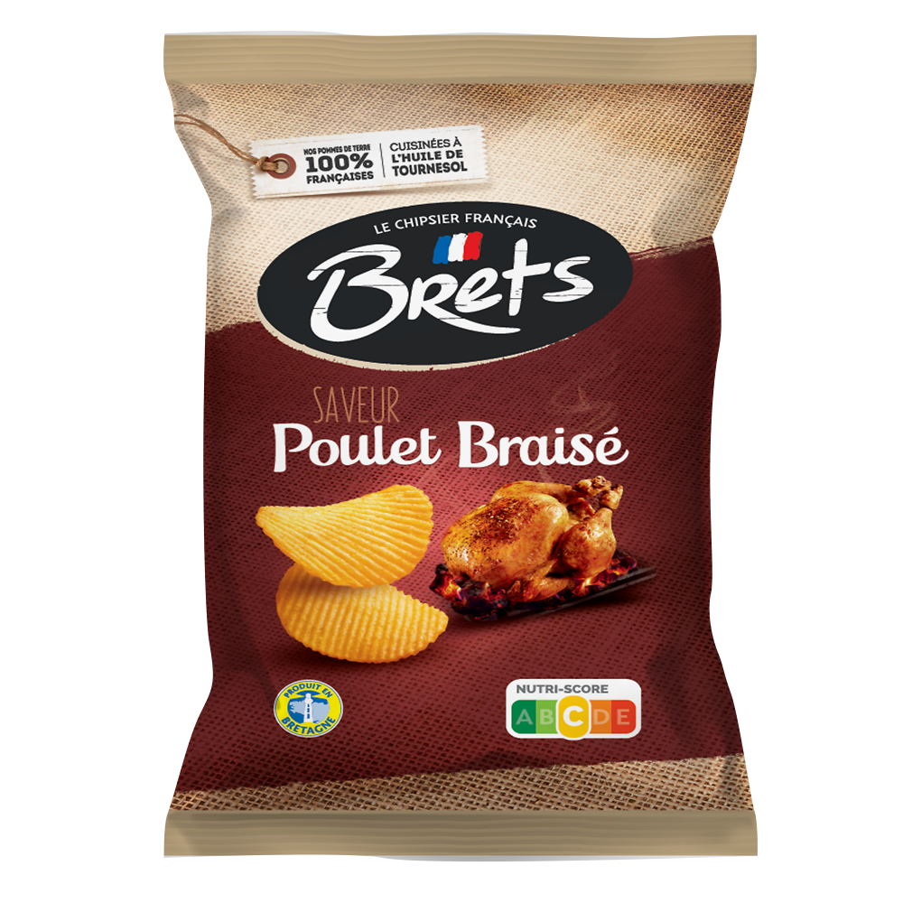 Chips saveur poulet braise BRET'S, 125g