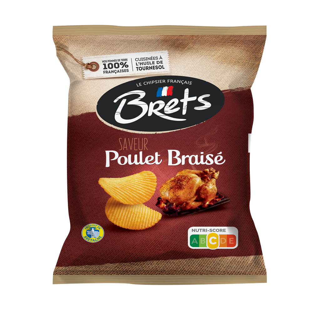 Chips saveur poulet braisé Easy BRET'S, 6x25g