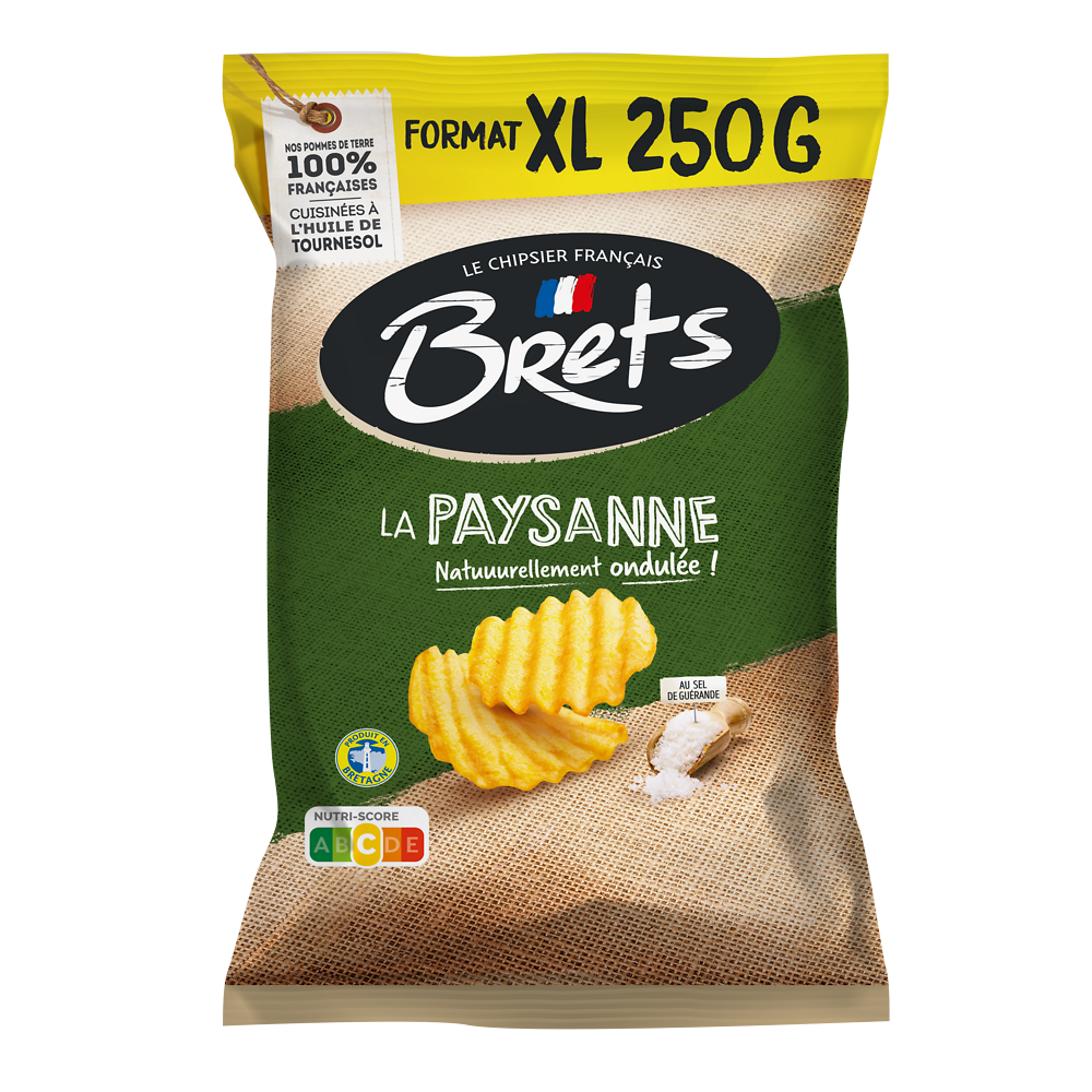 Chips paysannes au sel de Guérande BRET'S, sachet de 250g