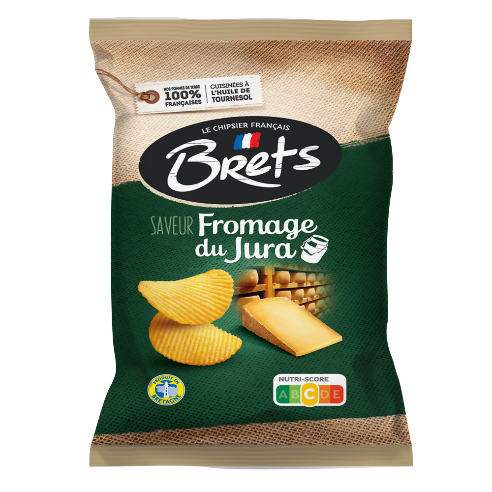 Chips de pommes de terre ondulées saveur fromage BRET'S, 125g