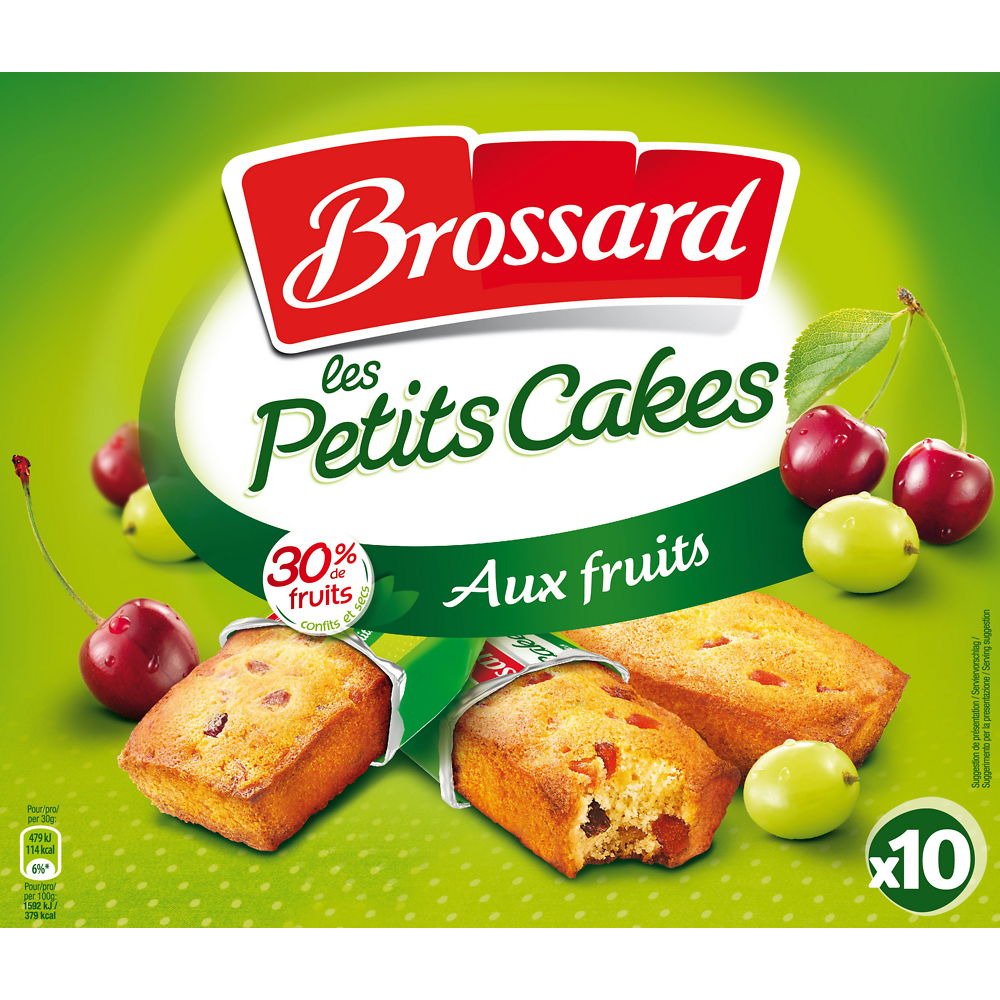 Mini cakes aux fruits BROSSARD, 10 unités, 300g