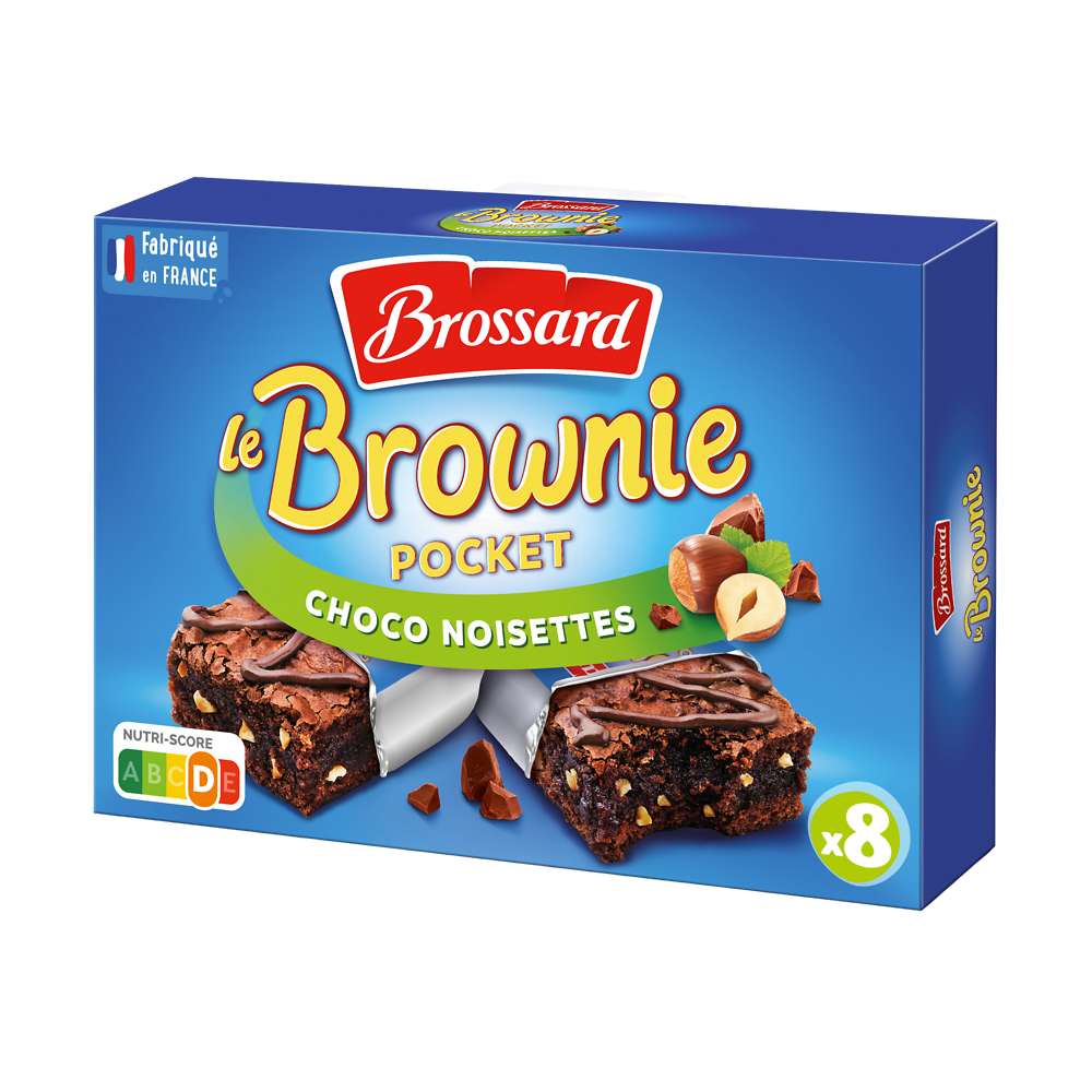 Mini brownies chocolat aux noisettes BROSSARD, x8, 240g