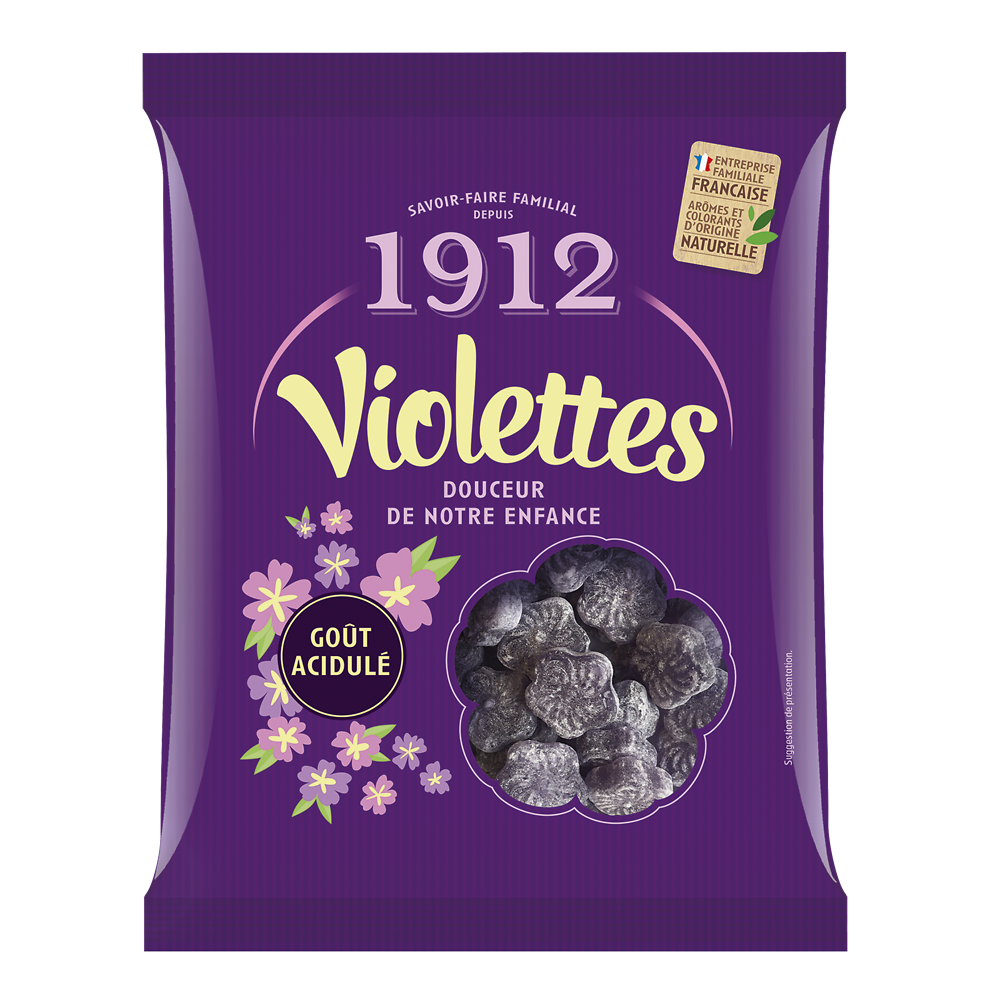 Bonbons pastilles violette sauvage VERQUIN, sachet 200g