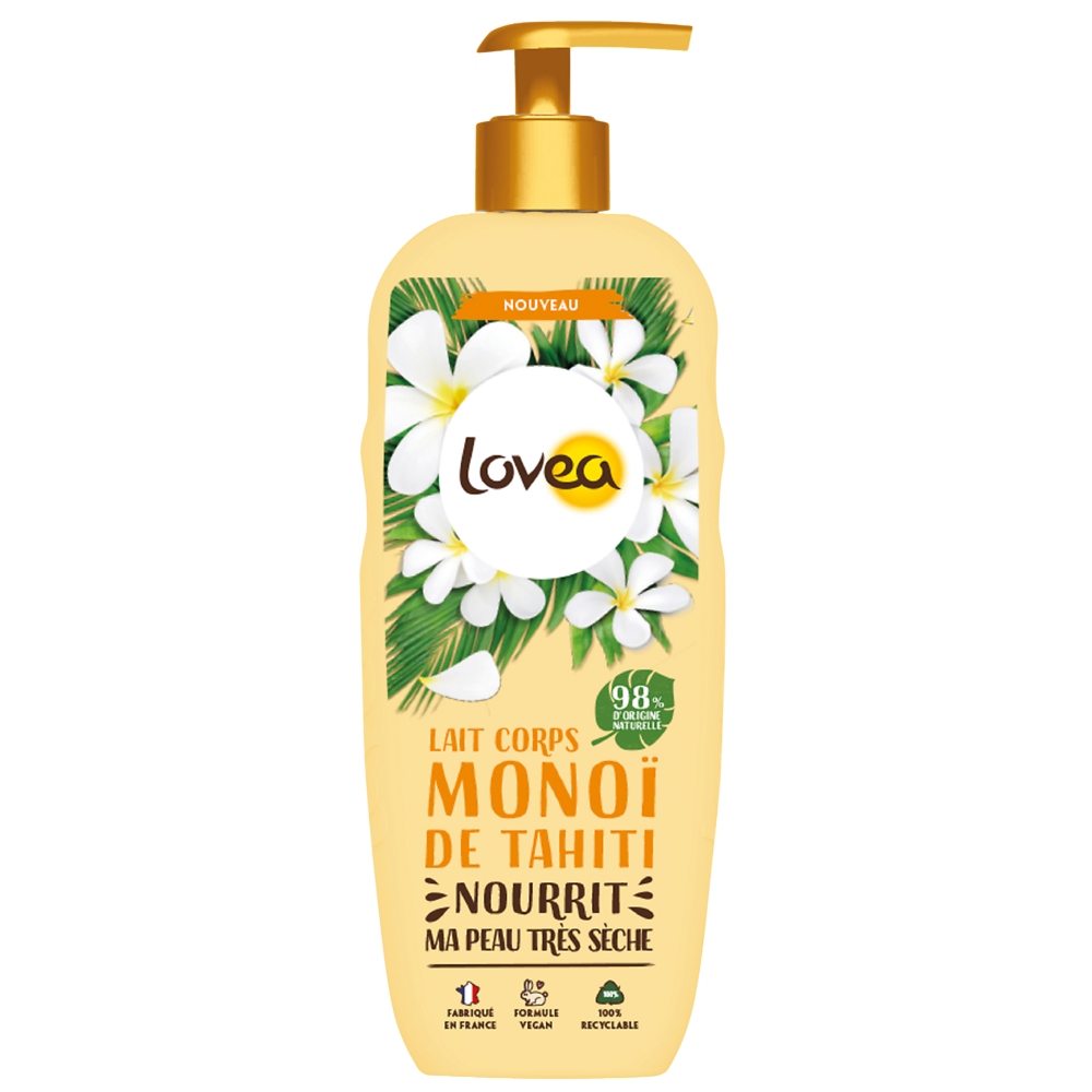 Lait pour le corps au monoi de Tahiti pour peaux très sèches LOVEA, 250ml