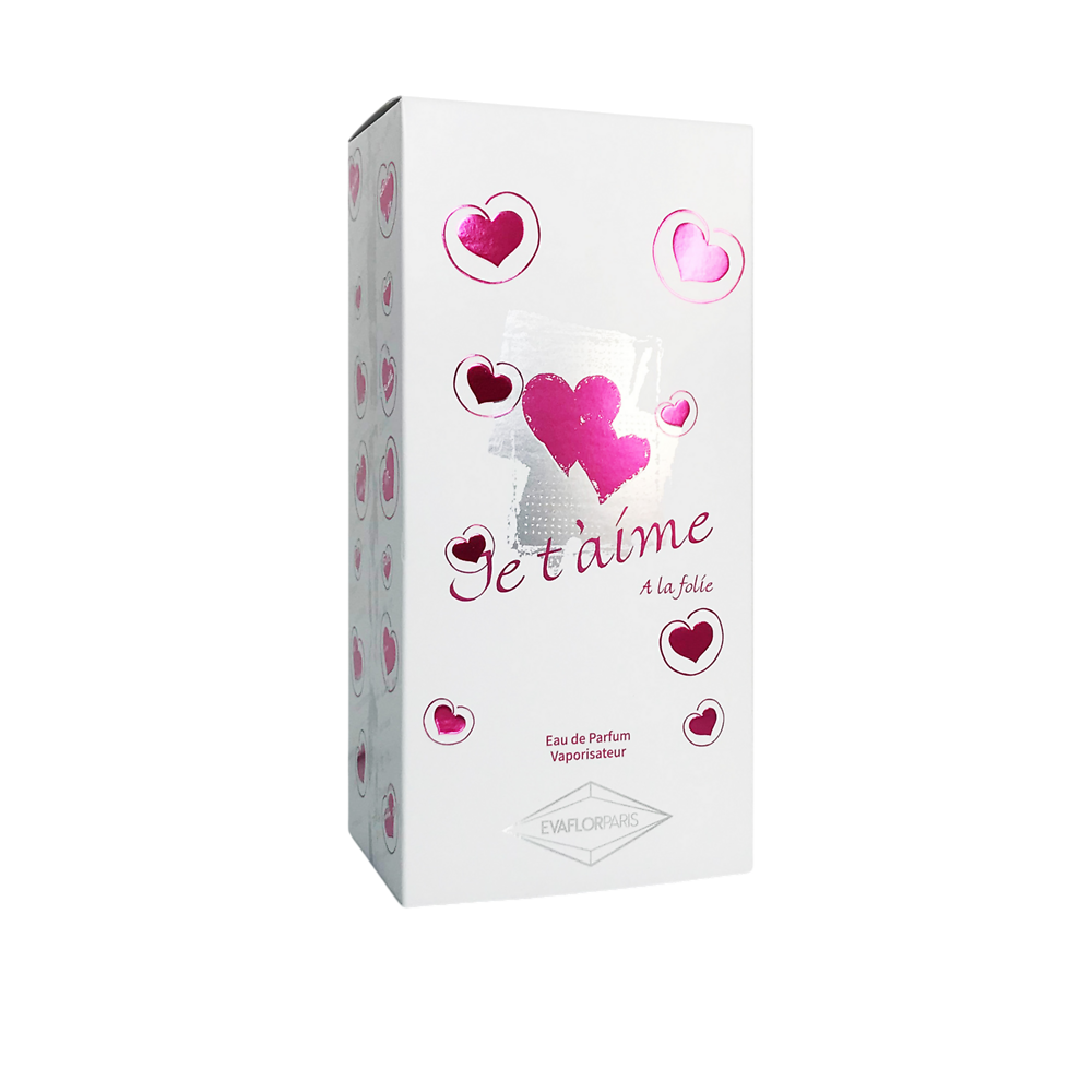 Eau de parfum "Je t'aime à la folie" EVAFLOR, vaporisateur de  100ml sans étui