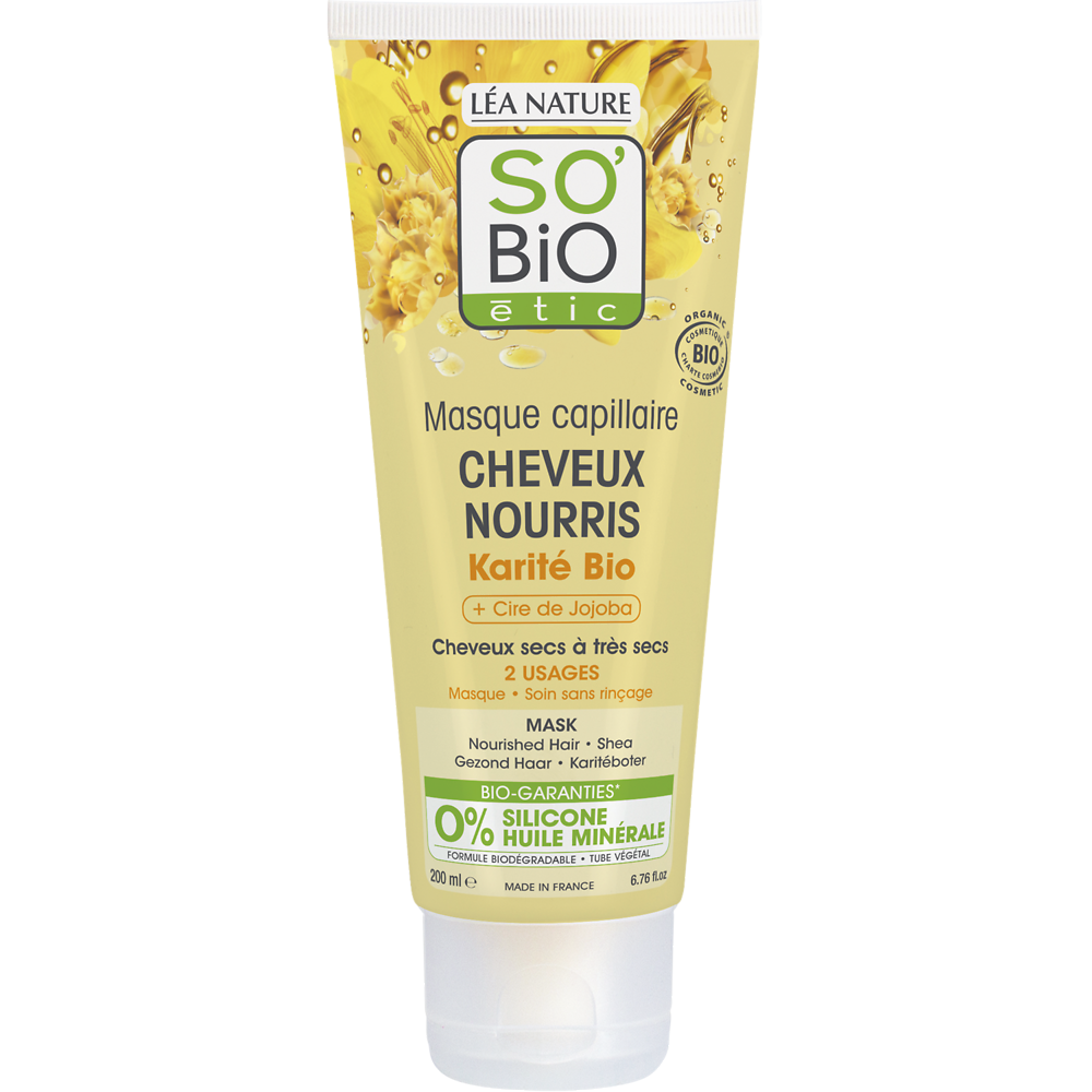 Masque cheveux nourris.karité et cire de jojoba SO BIO 200ml