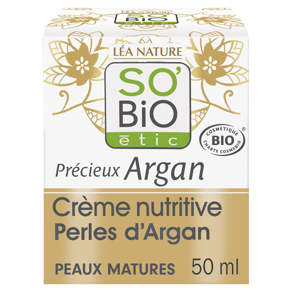 Crème nutritive perles d'argan peaux matures SO BIO 50ml