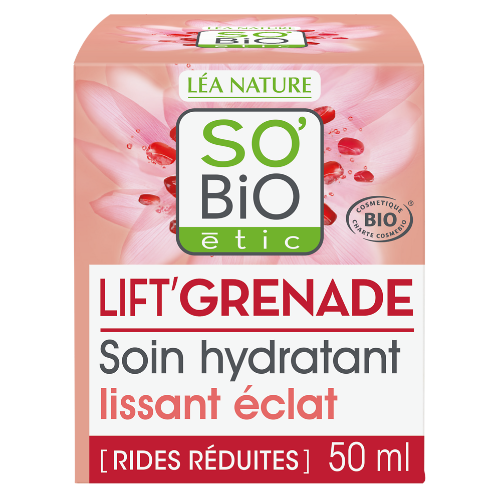 Soin hydratant lissant éclat lift'grenade SO'BIO 50ml