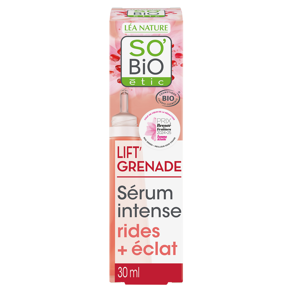 Sérum intense lissant rides + éclat lift'grenade SO'BIO 30ml