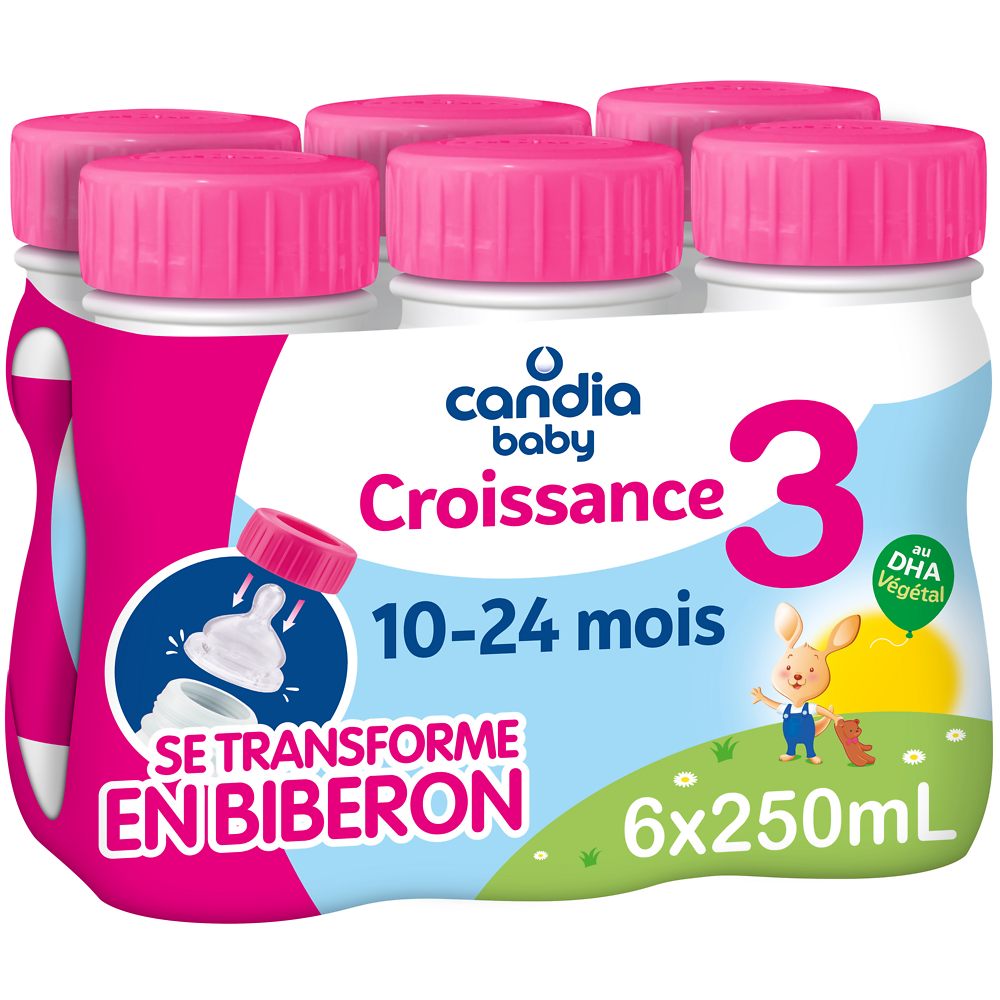 Lait de croissance CANDIA, de 10 mois à 3 ans, 6x25cl