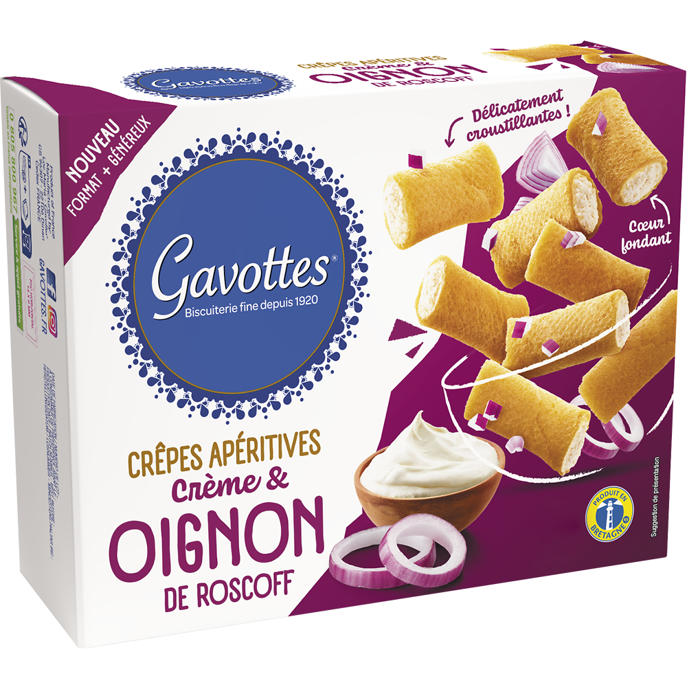 Biscuit apéritif Crèpes apéritives crème & oignon de roscoff GAVOTTES- 80g