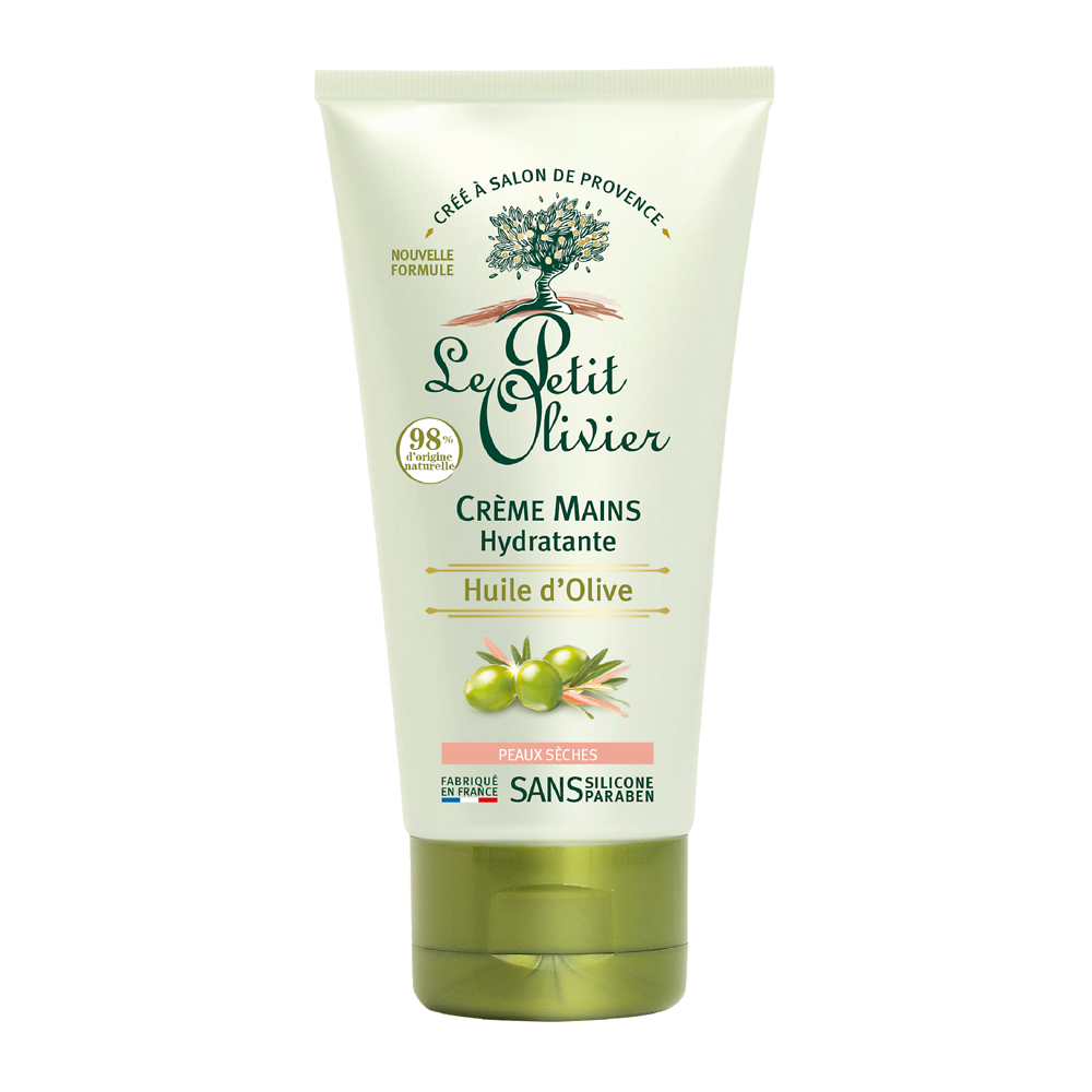 Crème hydratante pour les mains à l'huile d'olive pour les peauxsèches LE PETIT OLIVIER, tube de 75ml