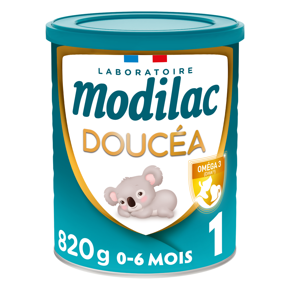 Lait 1er age doucea sans huile de palme MODILAC, 820g