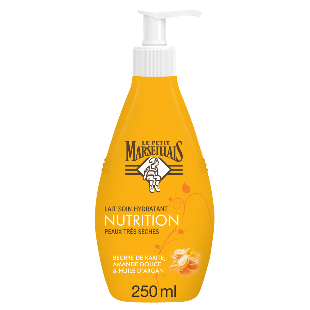 Lait hydratant karité amande douce huile d'argan LE PETIT MARSEILLAIS,250ml